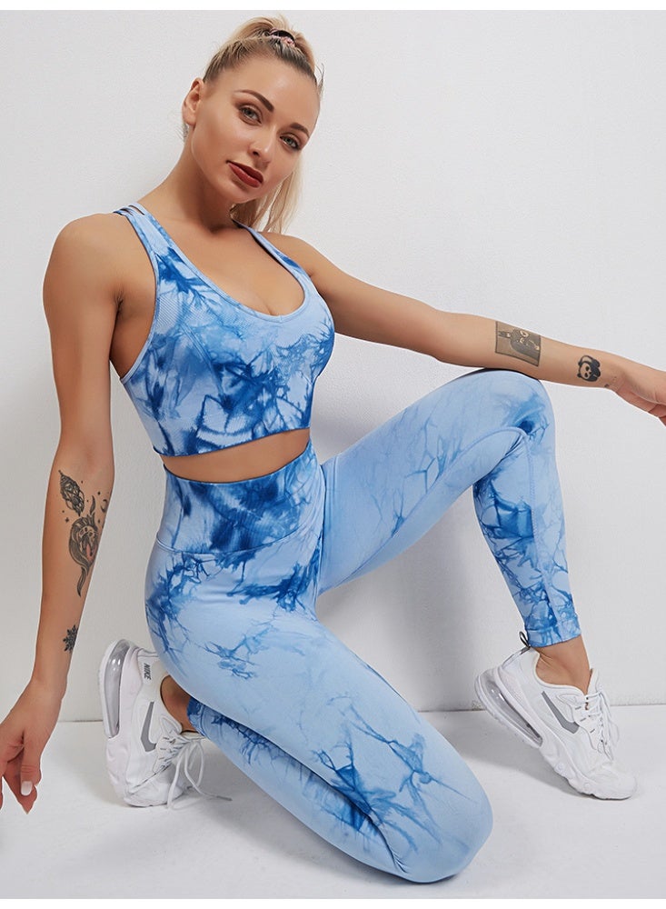 general 2026 Dyeing and Printing Elastic Yoga Clothing for Fitness and Running Set of Knitted Long Pants for Women with Elastic and Quick-Drying Properties - Image 4